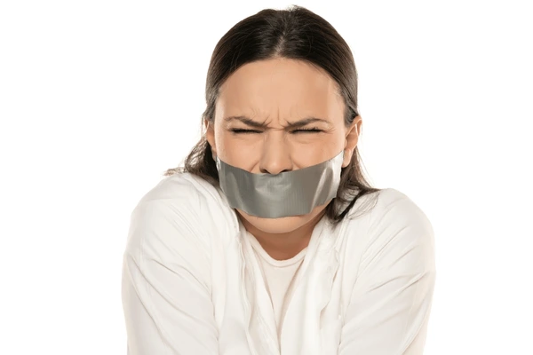 Frustrated woman expressing her opinion